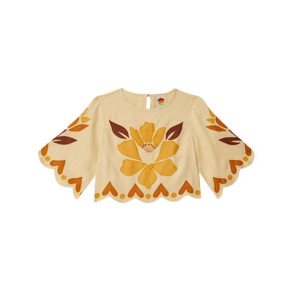 NEW FARM RIO summer cutwork blouse in sand - Picture 3 of 3